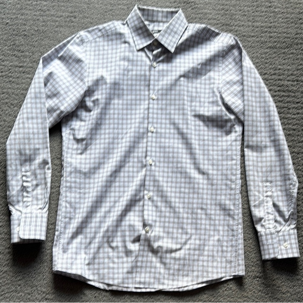 Men's Hugo Boss 15 Regular White Checkered Shirt